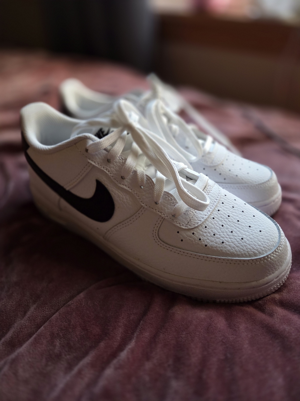 New!!! Nike Air Force 1 Low White Black - Youth 7 New (8.5 Womens)